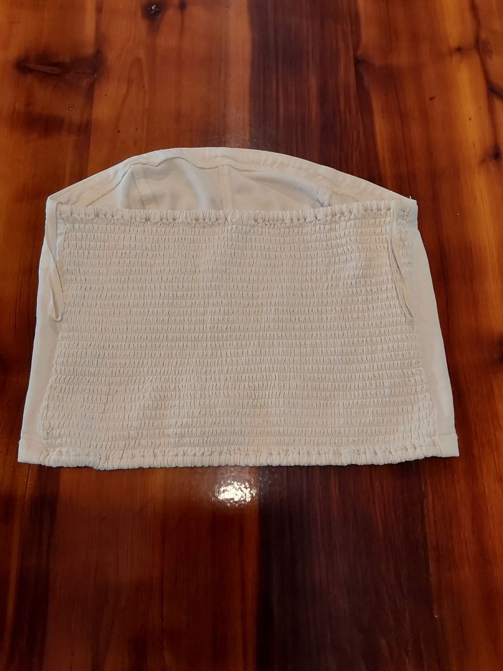 Smocked Cream Crop Top